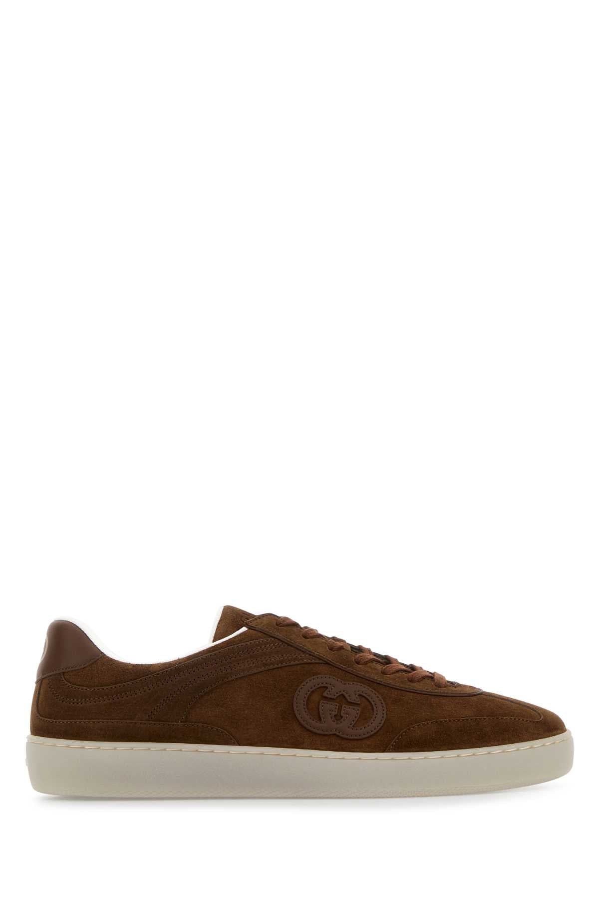 Gucci Men Brown Suede G75 Sneakers GUCCI