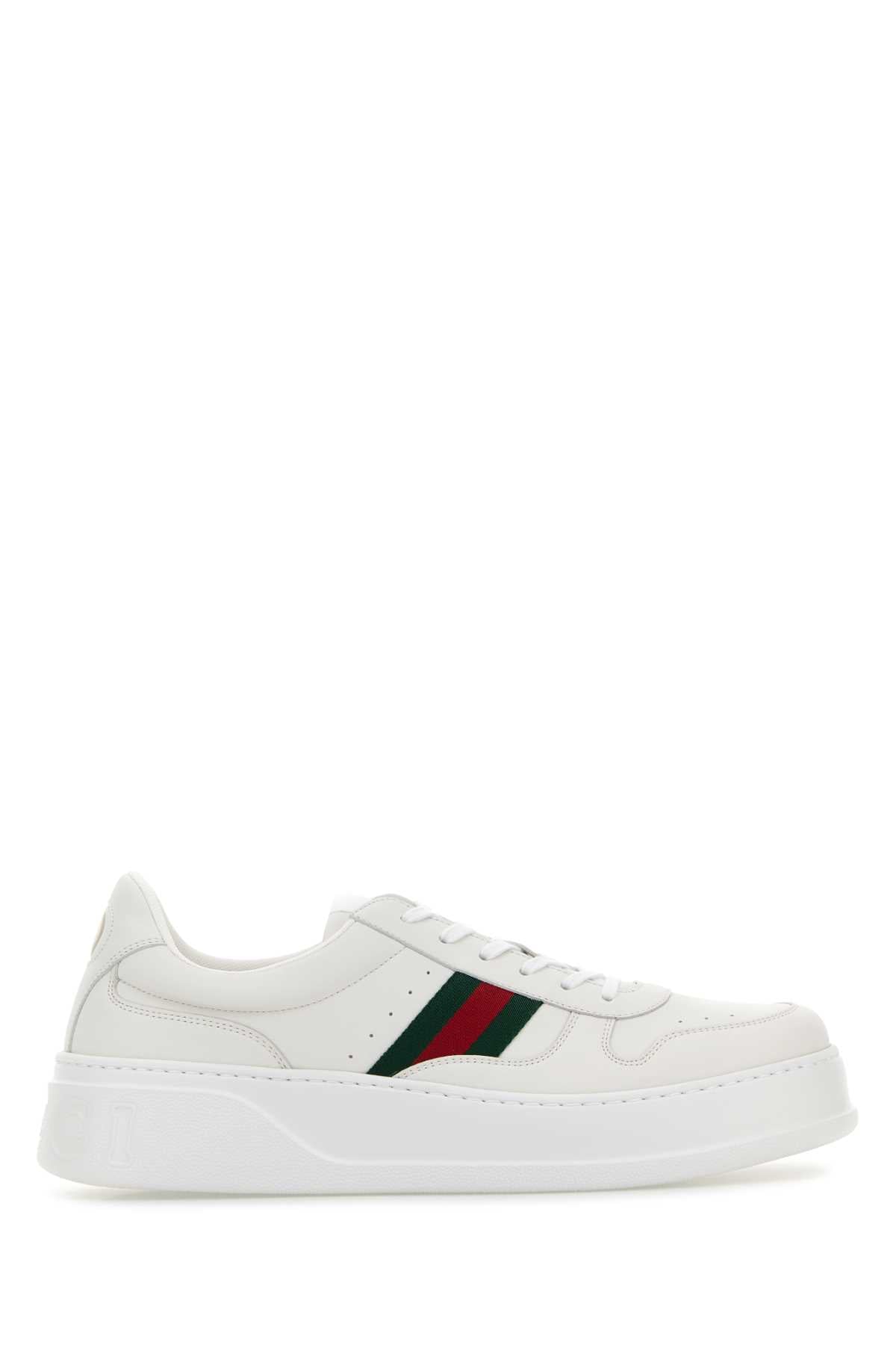 Gucci Men White Leather Sneakers GUCCI