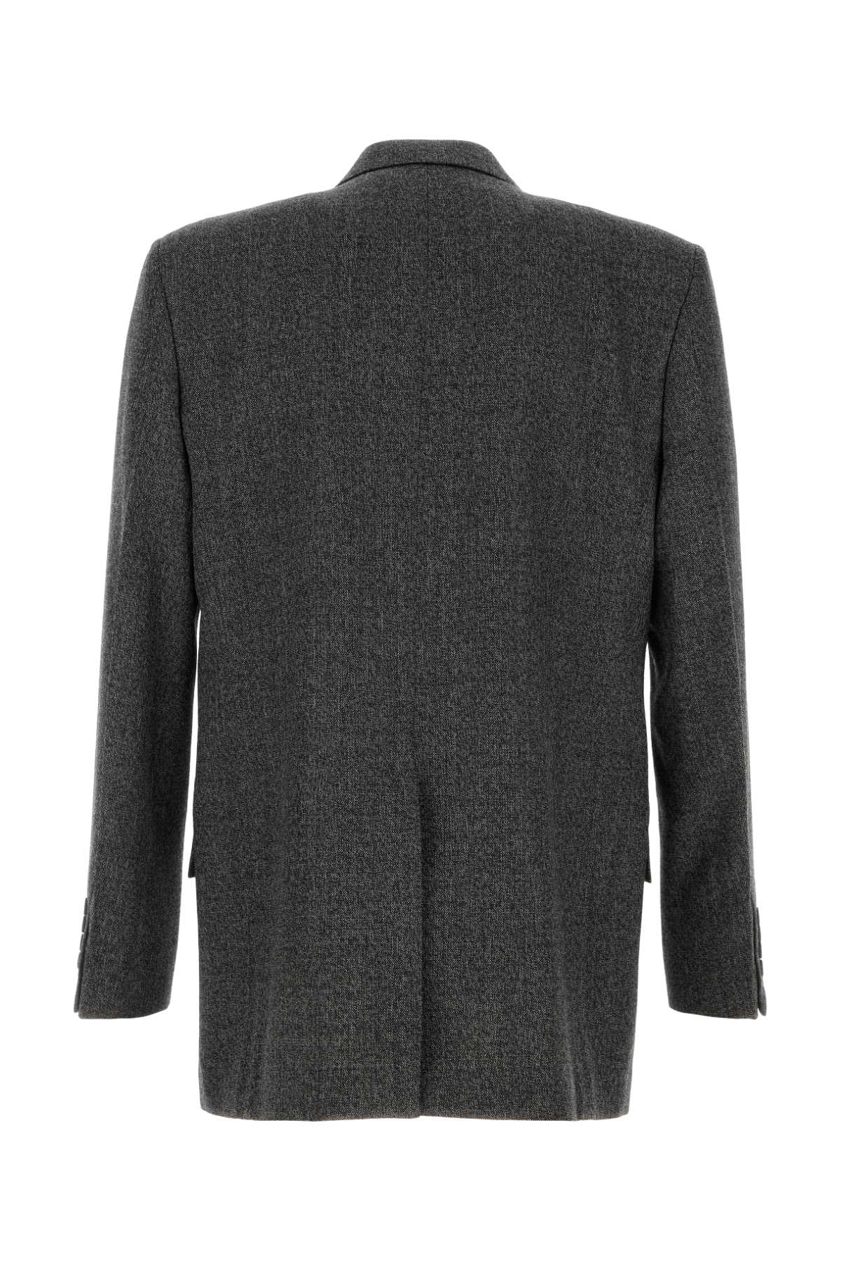 Gucci Men Melange Charcoal Wool Blazer