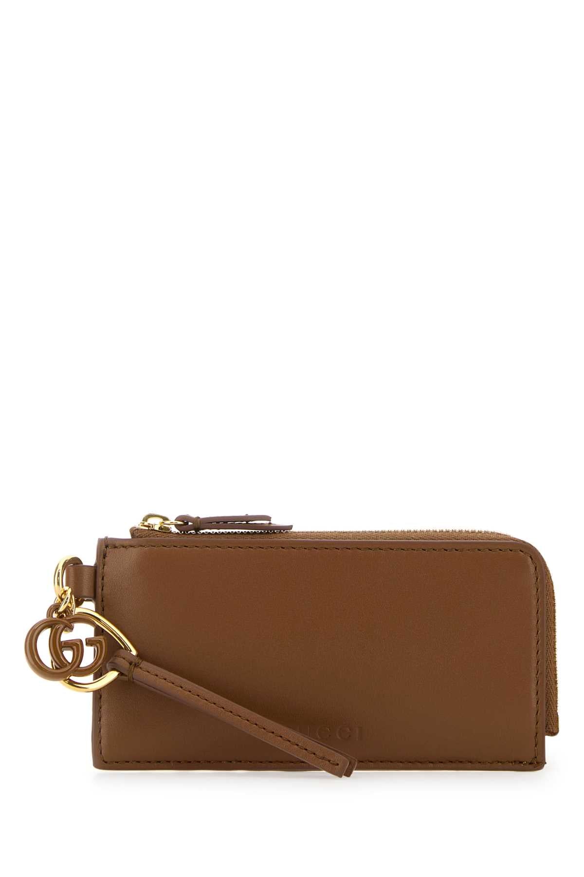 Gucci Women Caramel Leather Card Holder GUCCI