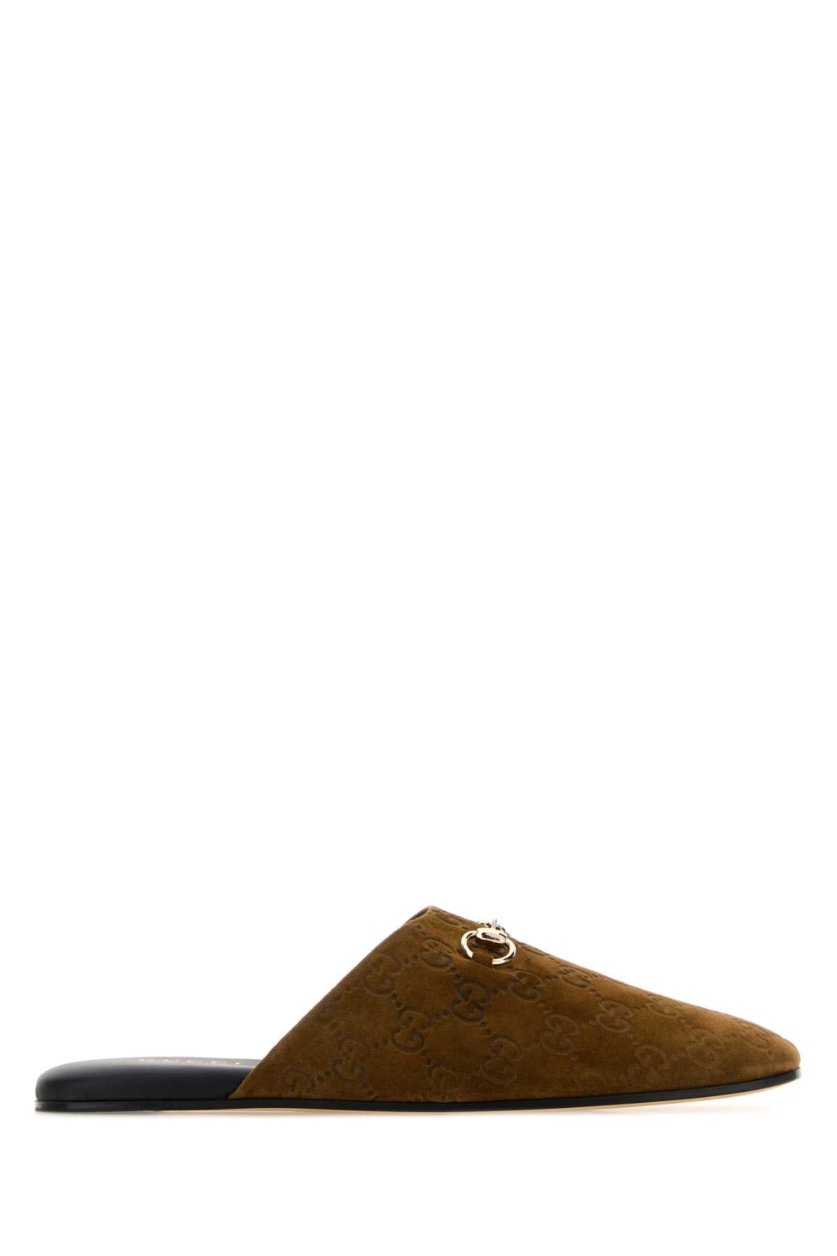 Gucci Women Camel Suede Slippers GUCCI