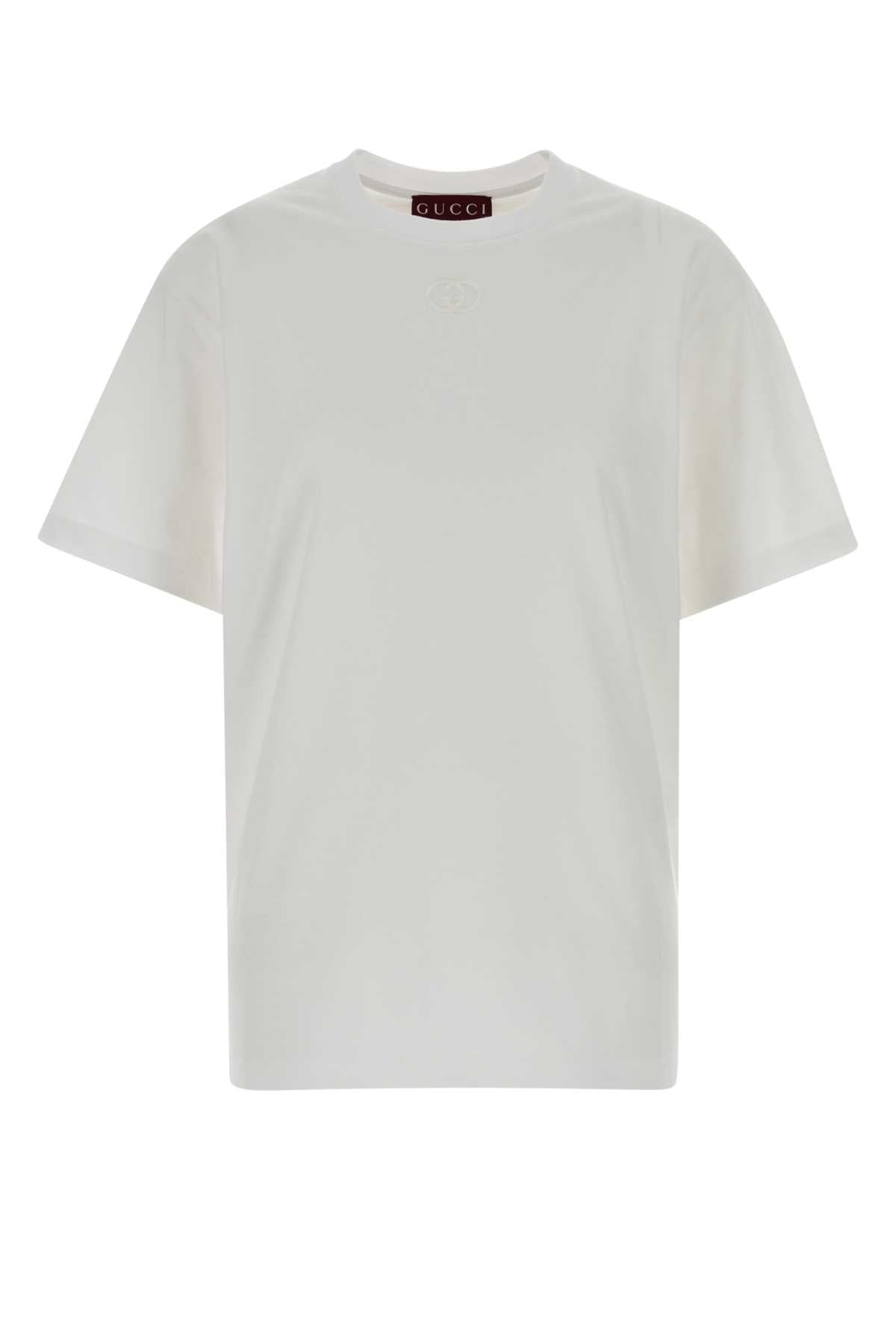 Gucci Women White Cotton T-Shirt GUCCI