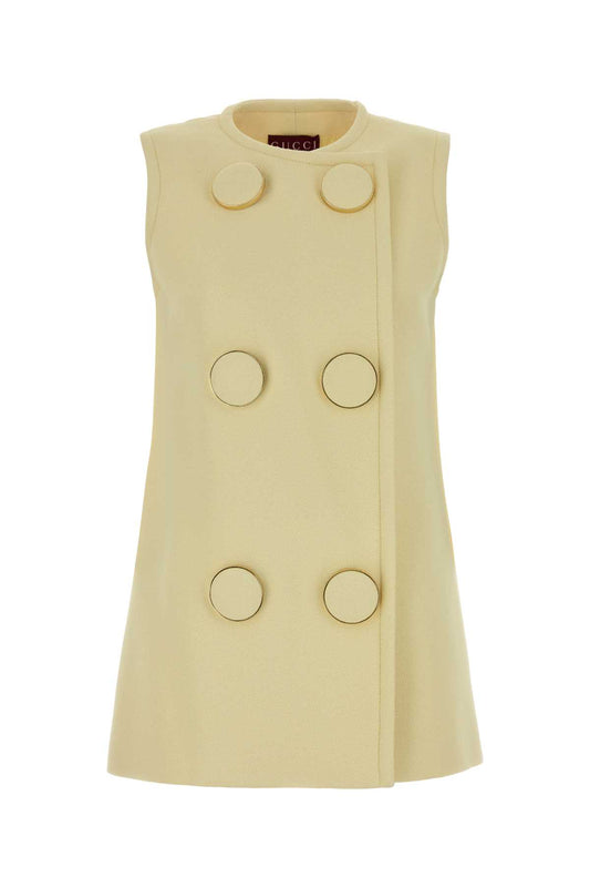 Gucci Women Pastel Yellow Jersey Vest GUCCI