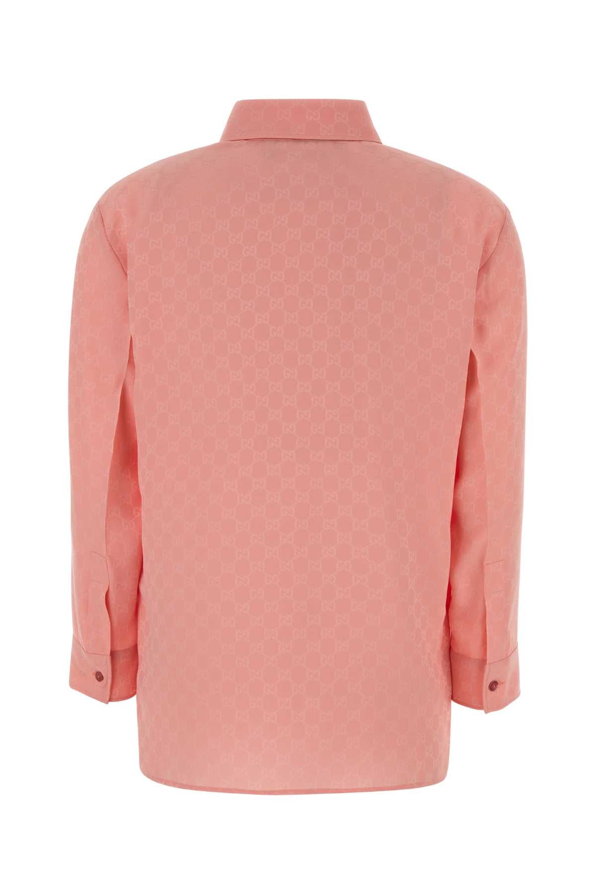Gucci Women Pink Gg Silk Shirt GUCCI