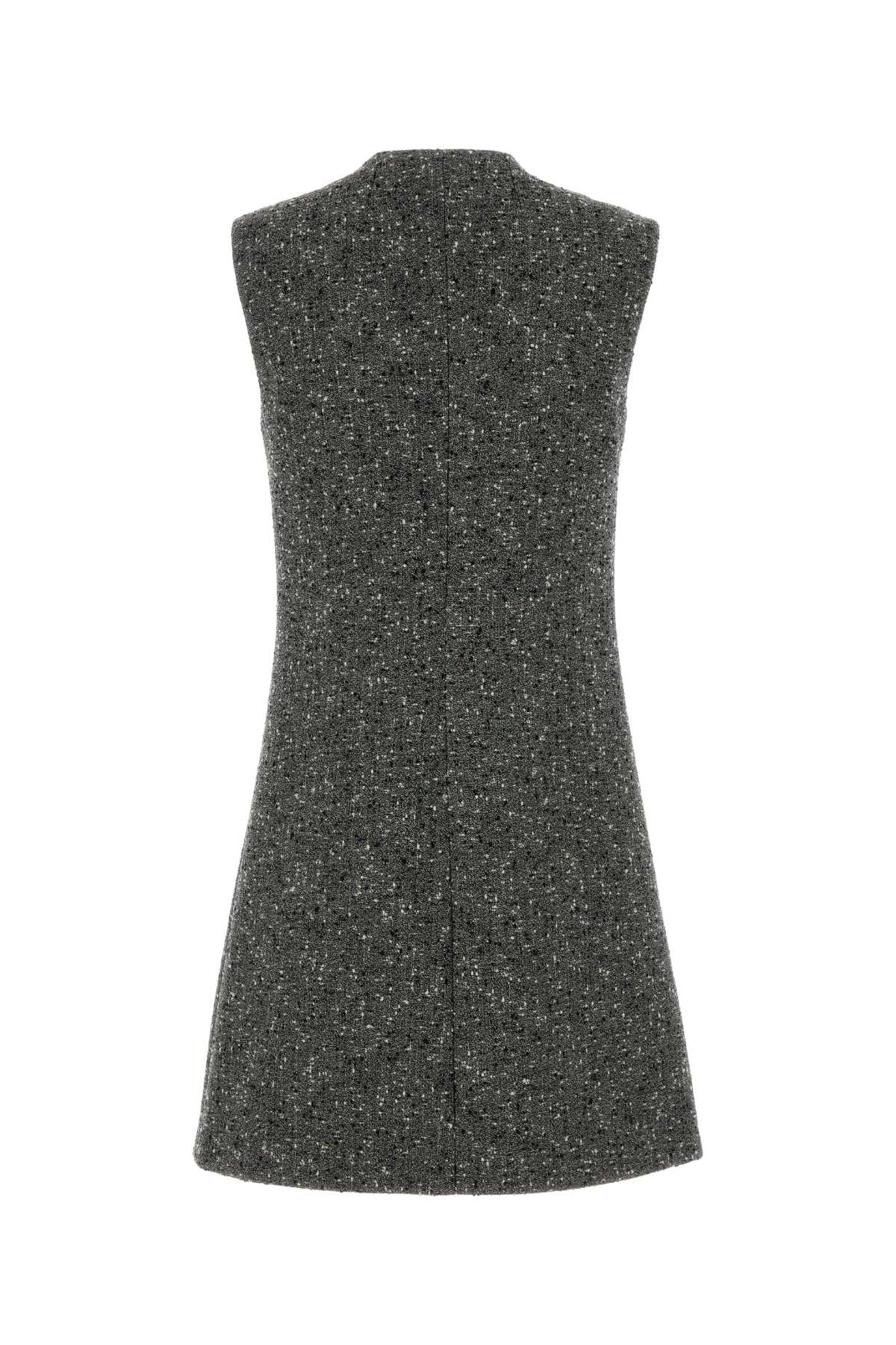 Gucci Women Melange Grey Wool Blend Mini Dress GUCCI