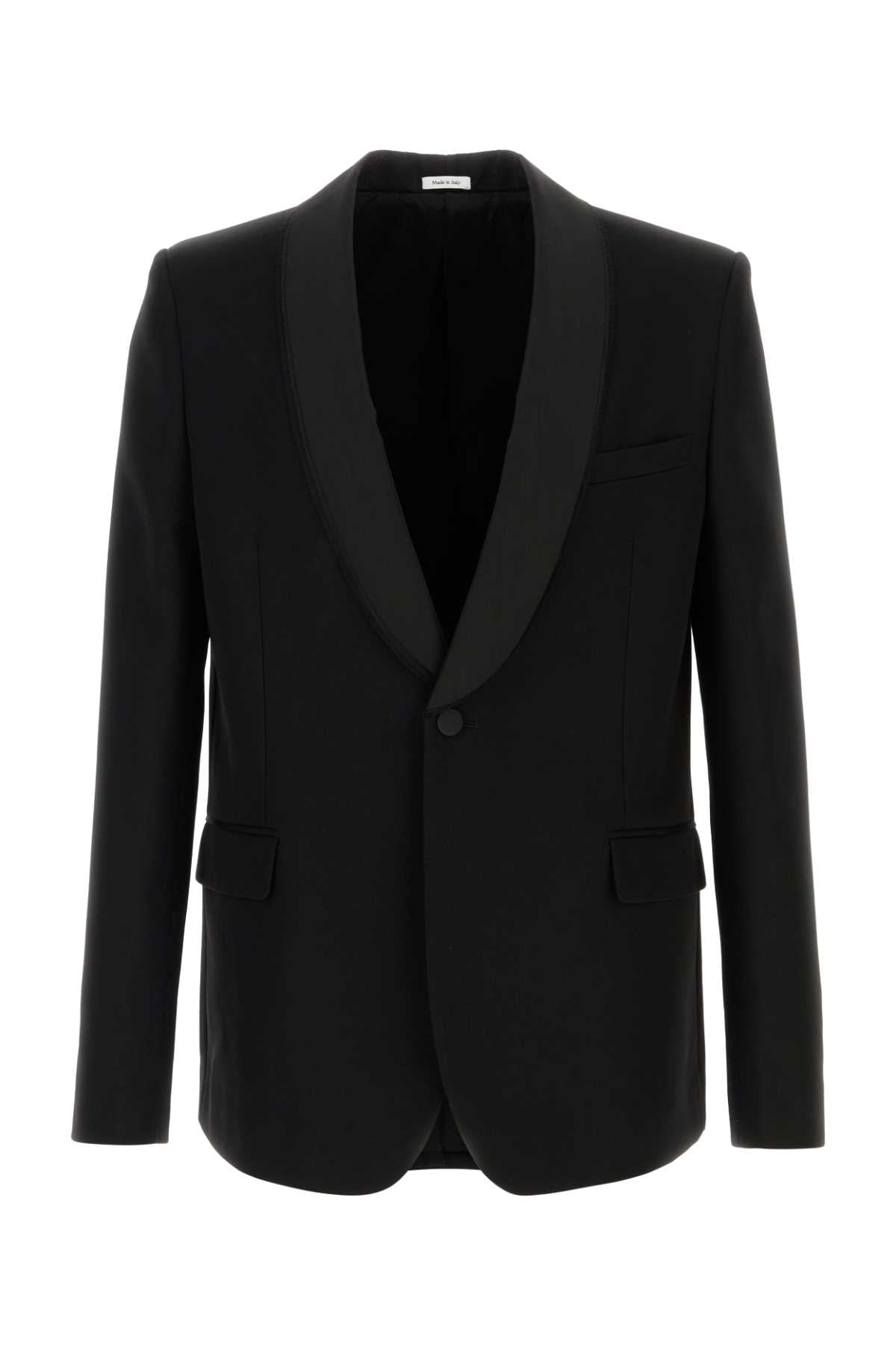 Alexander Mcqueen Men Black Wool Blazer ALEXANDER MCQUEEN