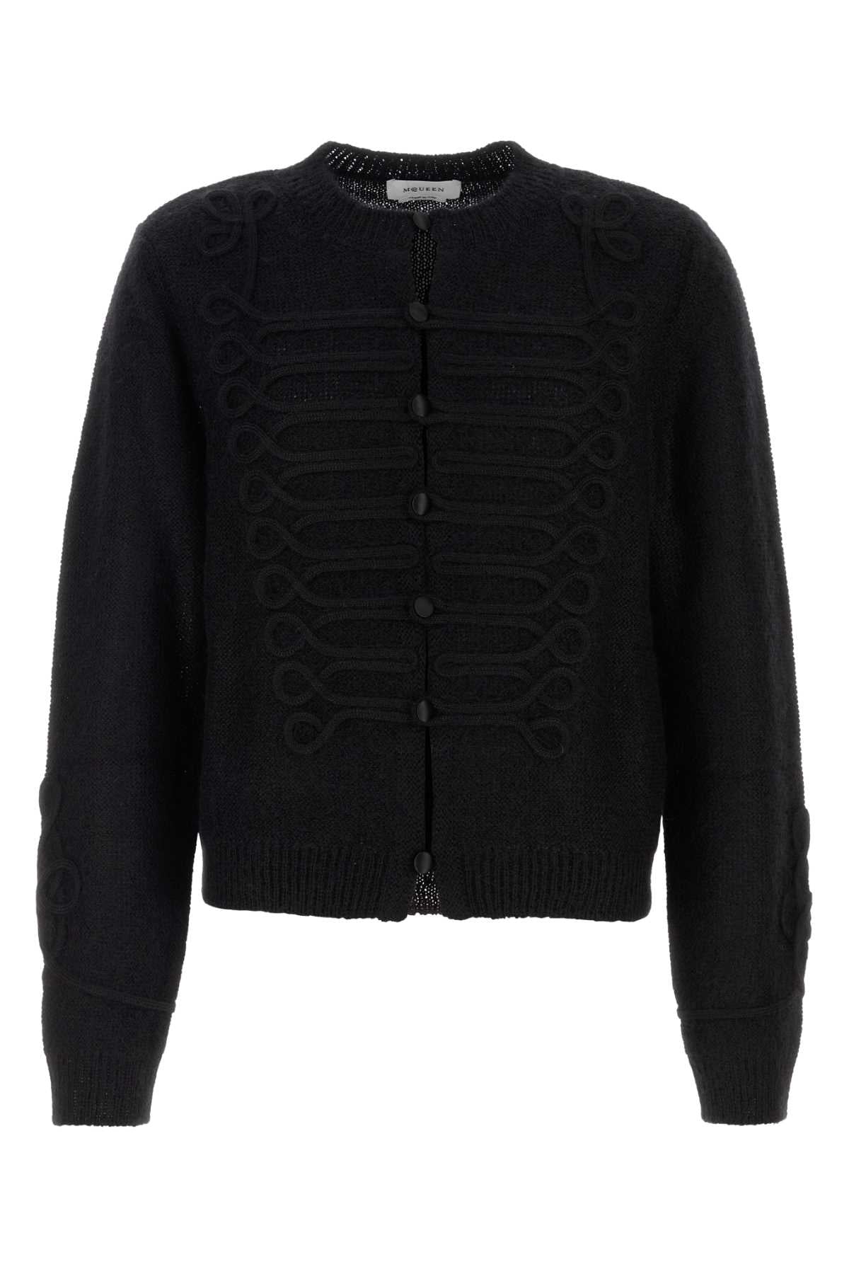Alexander Mcqueen Men Black Viscose Blend Cardigan ALEXANDER MCQUEEN