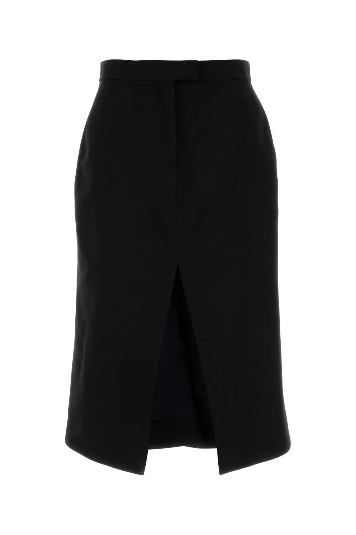 Alexander Mcqueen Women Black Stretch Wool Skirt ALEXANDER MCQUEEN
