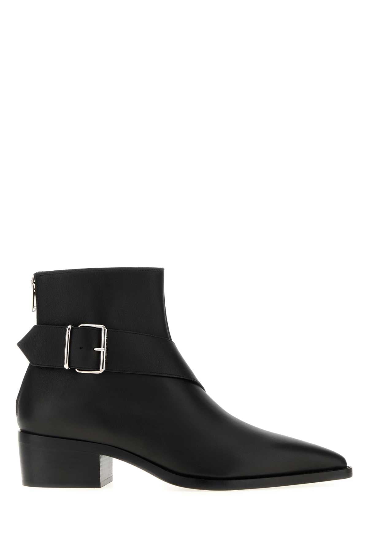 Alexander Mcqueen Men Black Leather Heron Ankle Boots ALEXANDER MCQUEEN