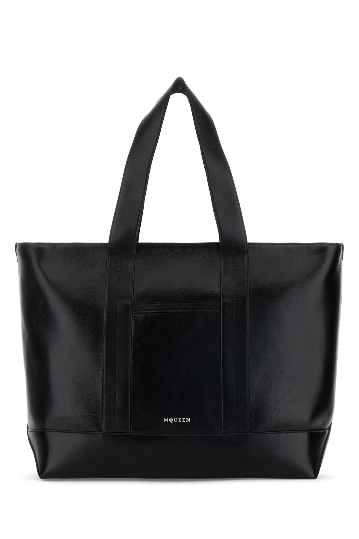 Alexander Mcqueen Men Black Leather Shopping Bag ALEXANDER MCQUEEN