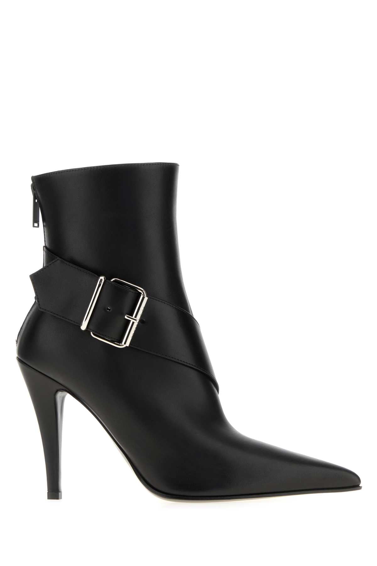 Alexander Mcqueen Women Black Leather Ankle Boots ALEXANDER MCQUEEN