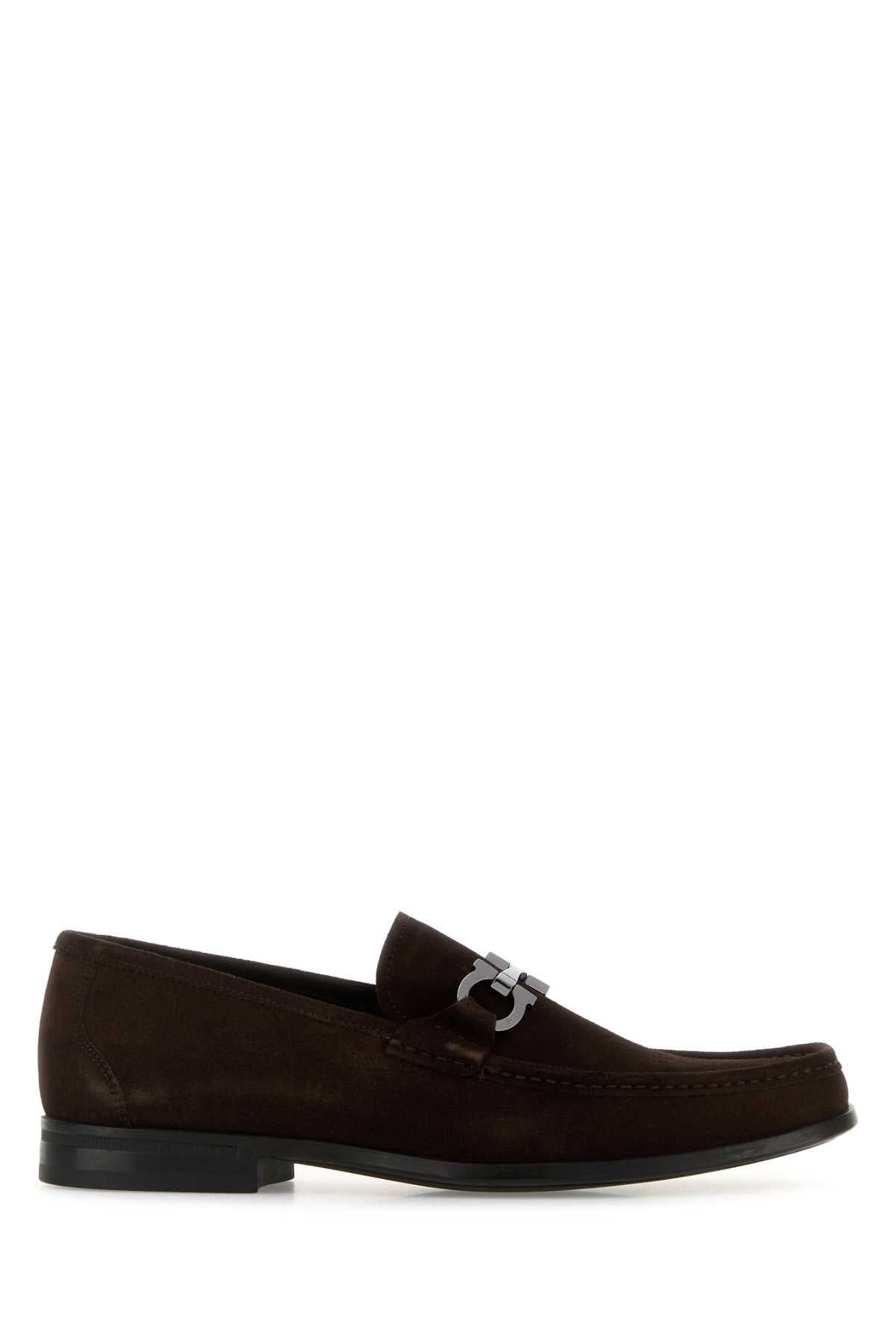 Salvatore Ferragamo Men Brown Suede Grandioso Loafers FERRAGAMO