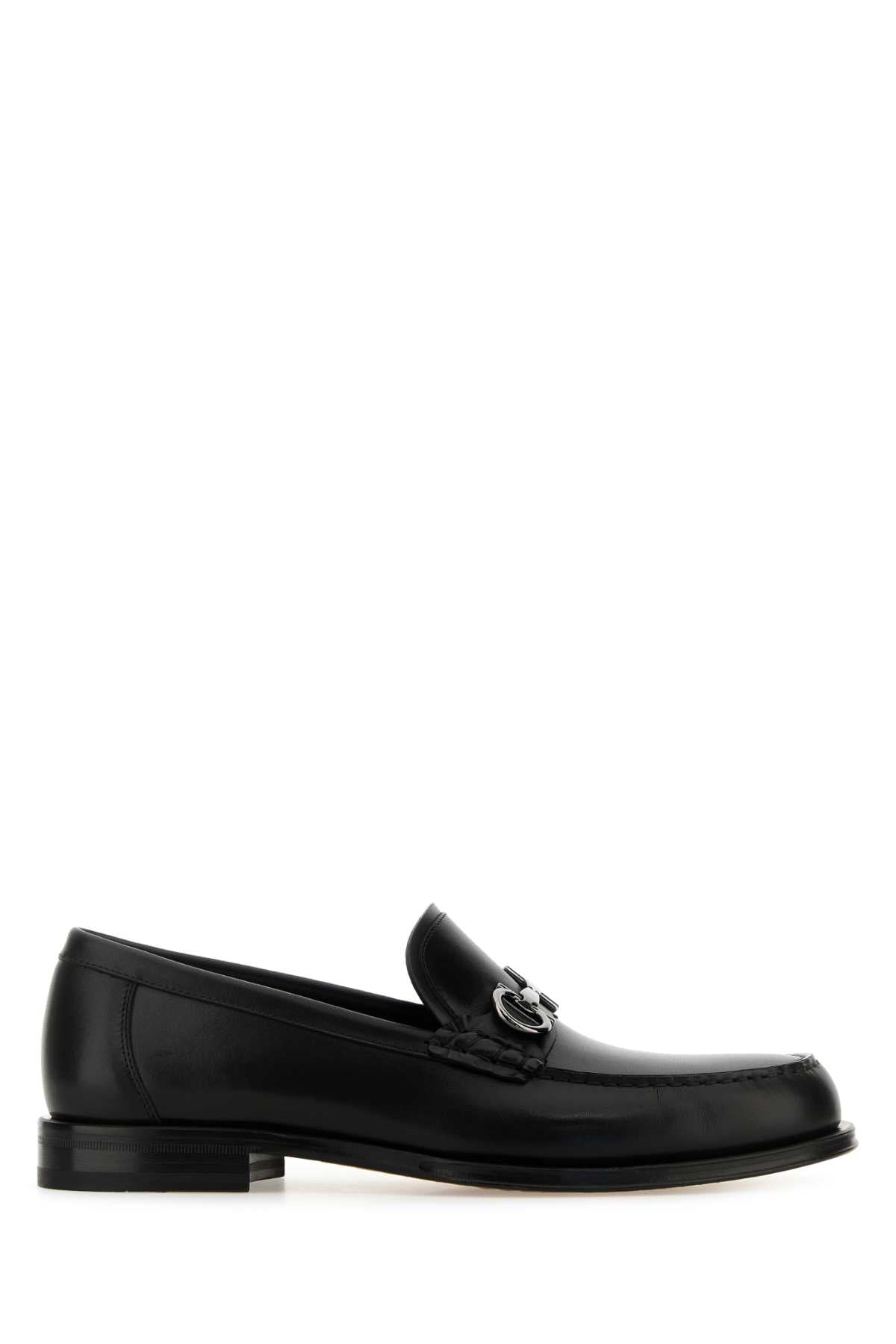 Salvatore Ferragamo Men Black Leather Teatro Loafers FERRAGAMO