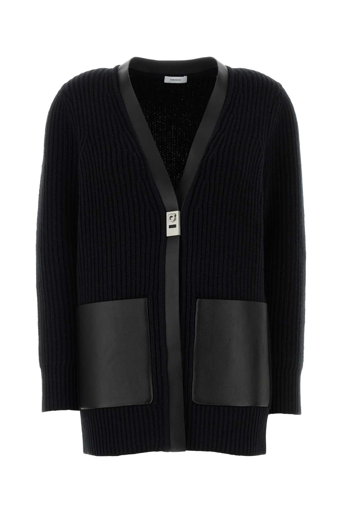 Salvatore Ferragamo Women Black Wool Cardigan FERRAGAMO