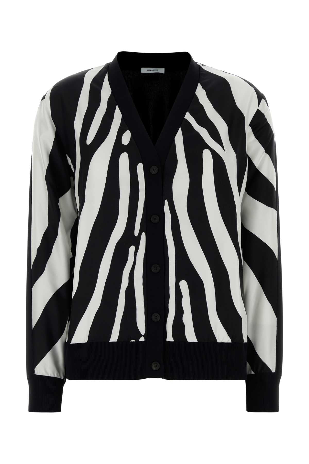 Salvatore Ferragamo Women Black Viscose Cardigan FERRAGAMO