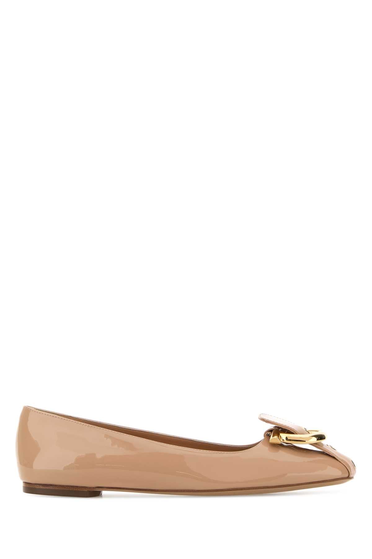 Salvatore Ferragamo Women Skin Pink Leather Oxide Ballerinas FERRAGAMO