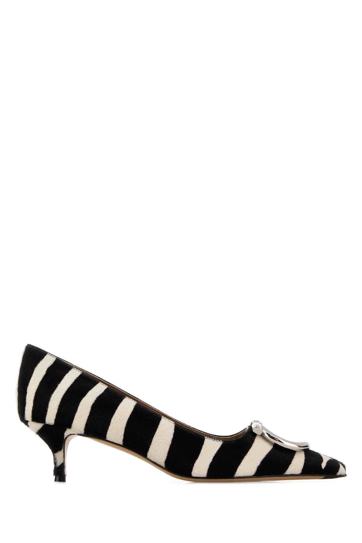Salvatore Ferragamo Women Printed Calf Hair Lara 40 Pumps FERRAGAMO