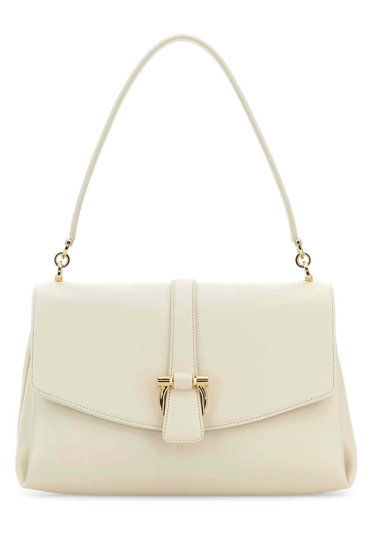 Salvatore Ferragamo Women Ivory Leather Shoulder Bag FERRAGAMO