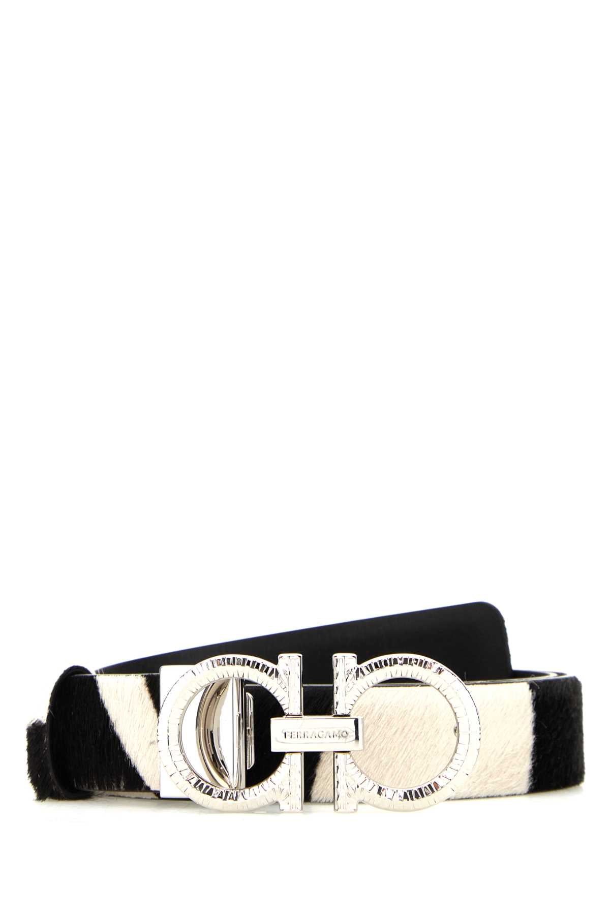 Salvatore Ferragamo Women Printed Calf Hair Reversible Belt FERRAGAMO