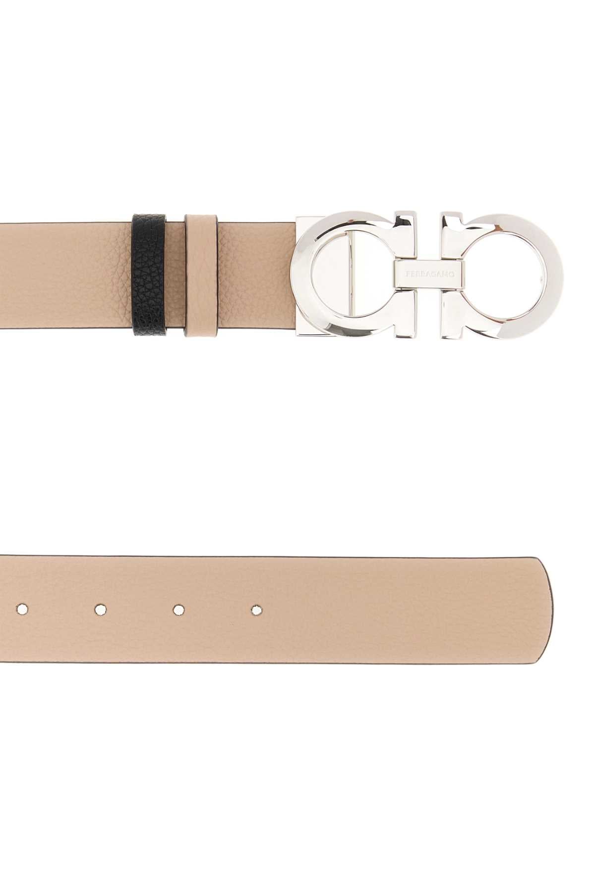 Salvatore Ferragamo Women Sand Leather Reversible Belt FERRAGAMO