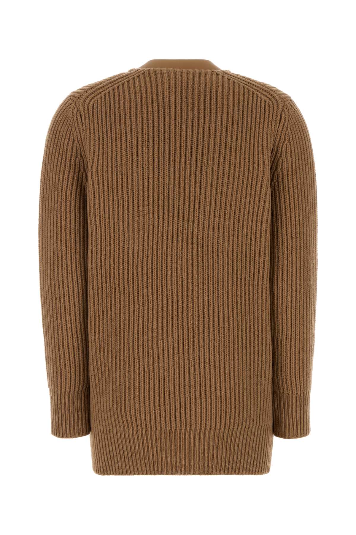 Salvatore Ferragamo Women Camel Wool Cardigan FERRAGAMO