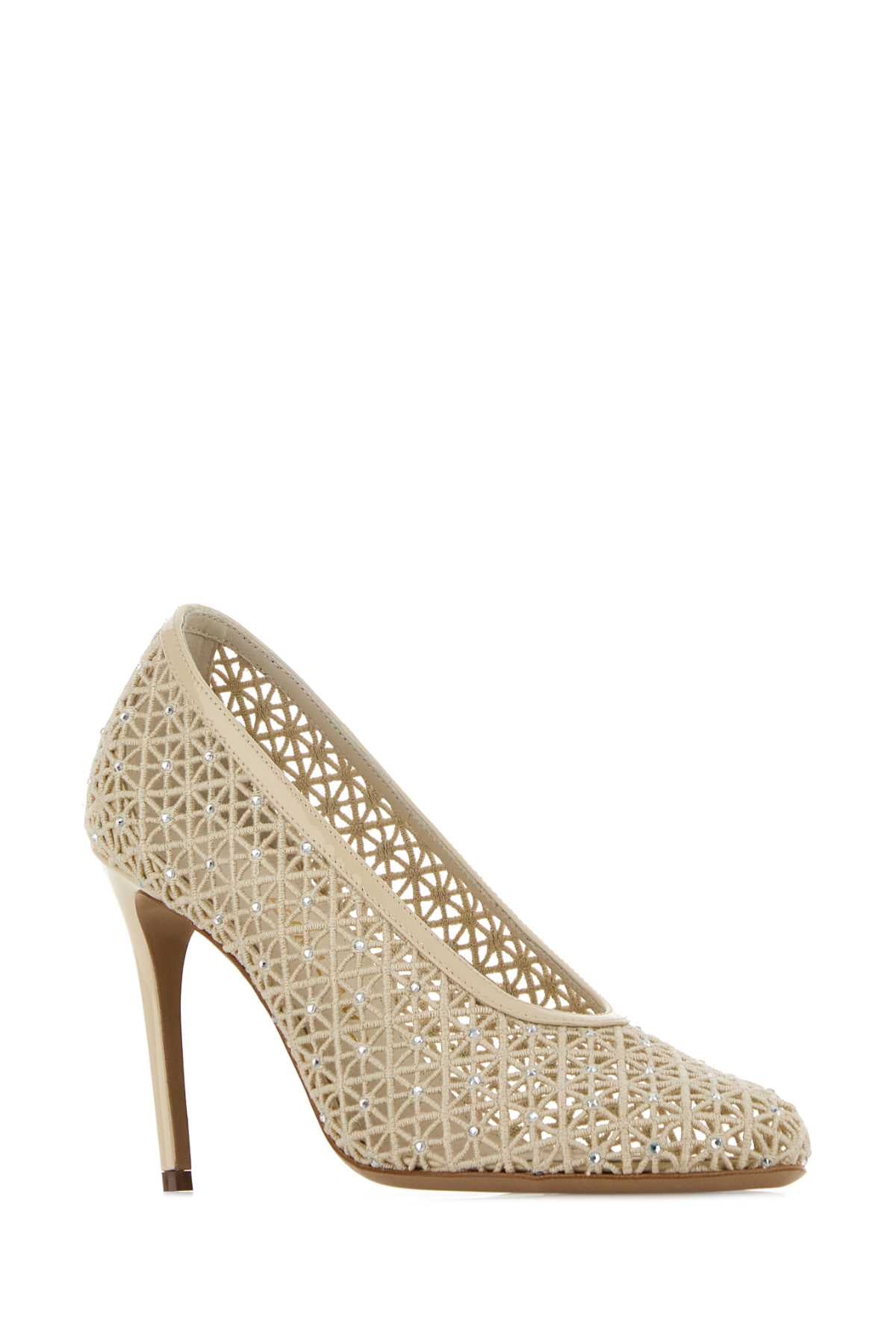 Salvatore Ferragamo Women Sand Mesh Sol 95 Pumps FERRAGAMO