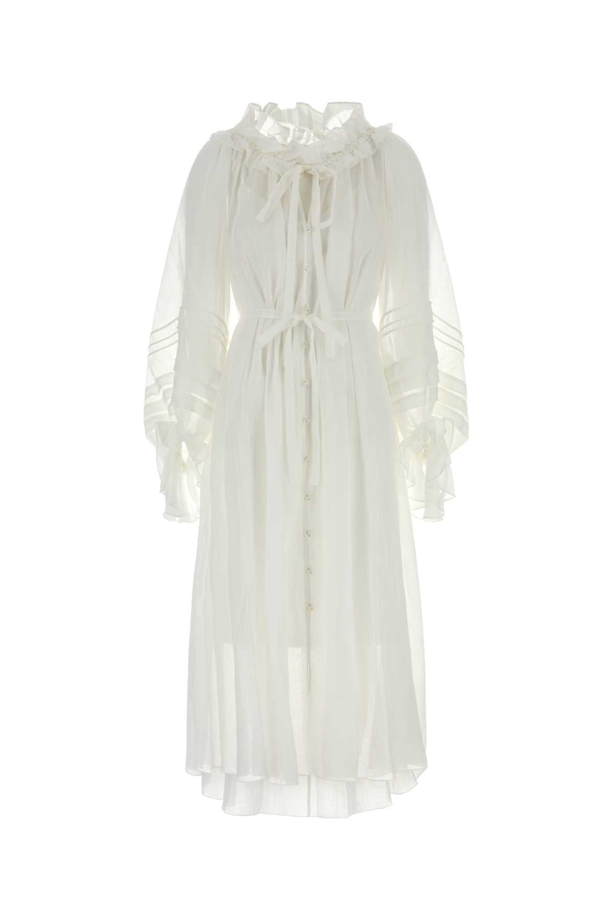 Zimmermann Women White Ramie Rebellion Dress ZIMMERMANN