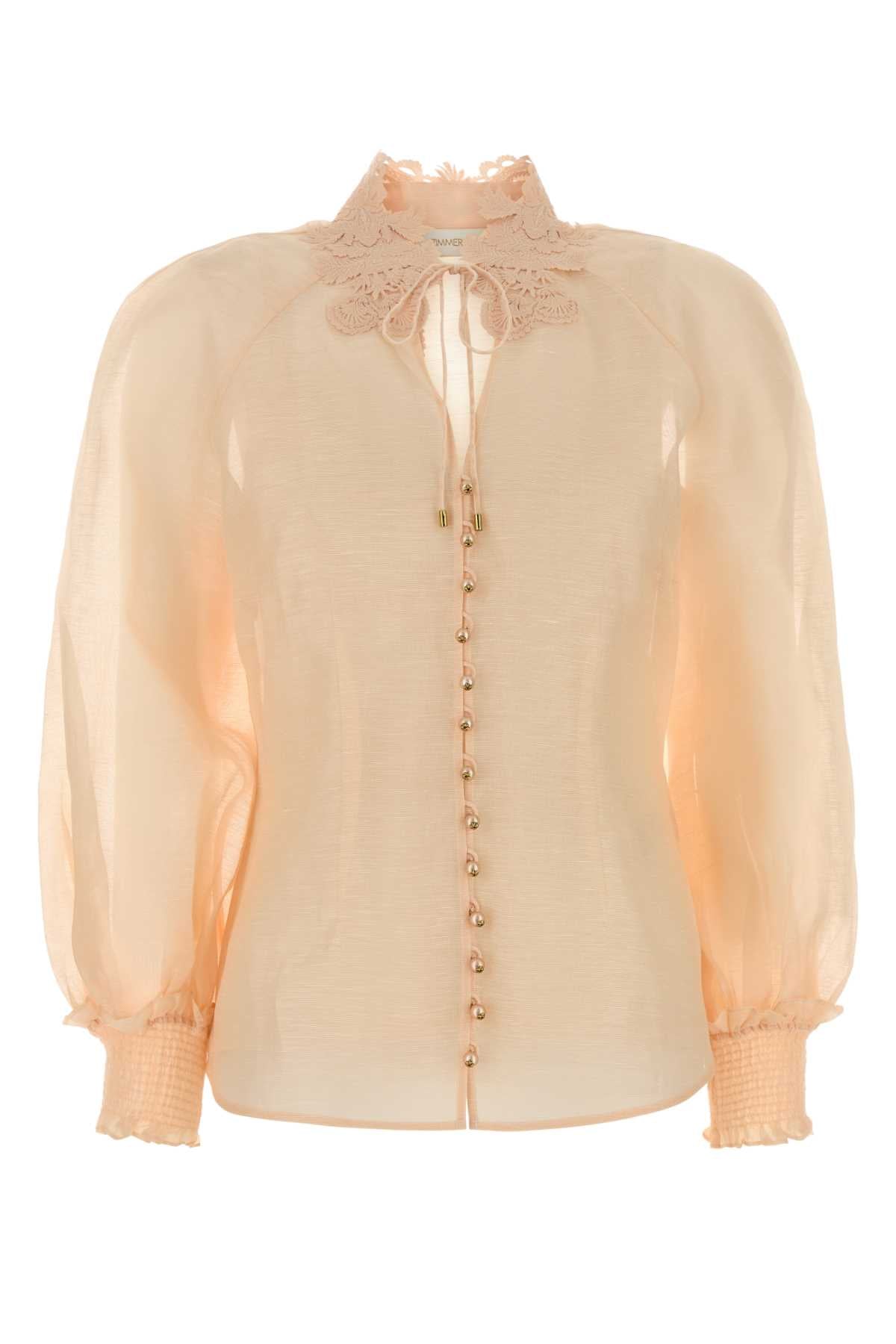 Zimmermann Women Salmon Linen Blend Rebellion Blouse ZIMMERMANN
