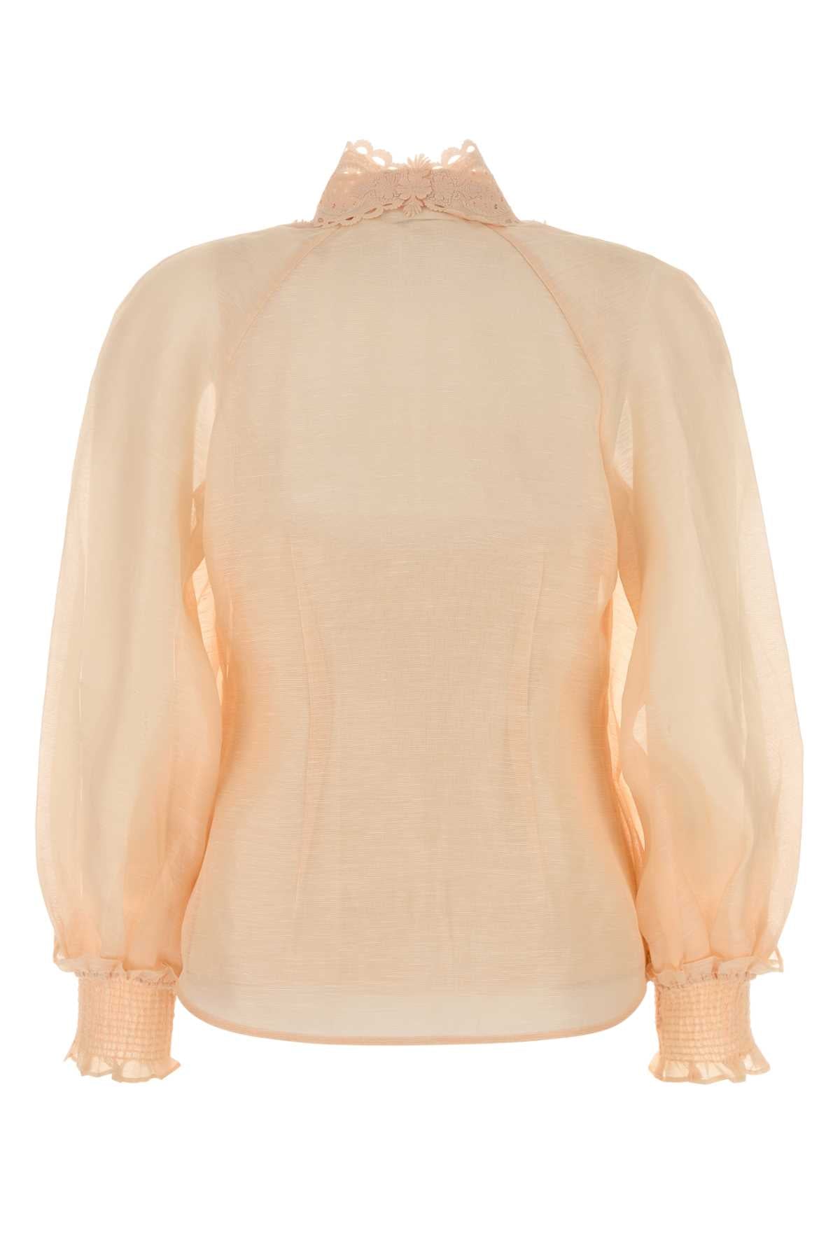 Zimmermann Women Salmon Linen Blend Rebellion Blouse ZIMMERMANN