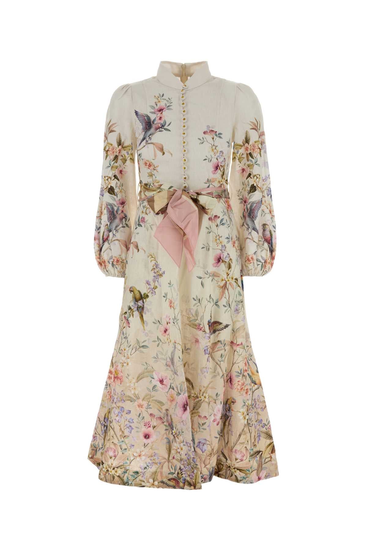 Zimmermann Women Printed Linen Ribellion Dress ZIMMERMANN