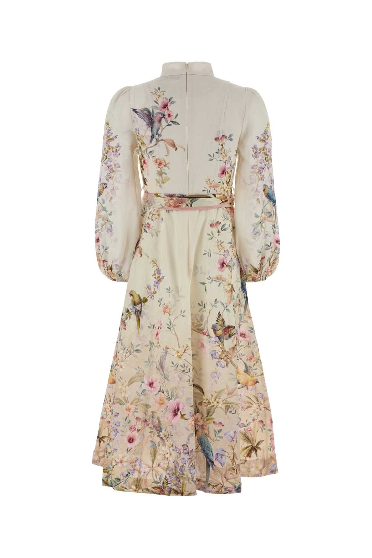 Zimmermann Women Printed Linen Ribellion Dress ZIMMERMANN