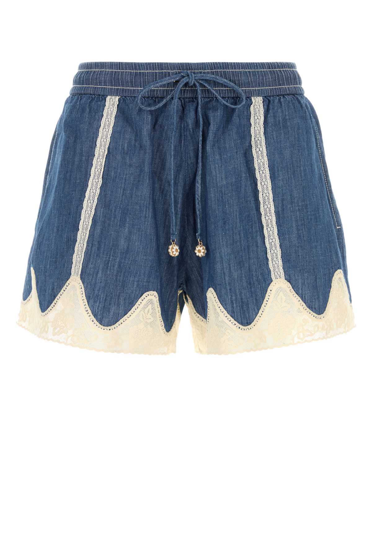 Zimmermann Women Blue Denim Awaken Shorts ZIMMERMANN