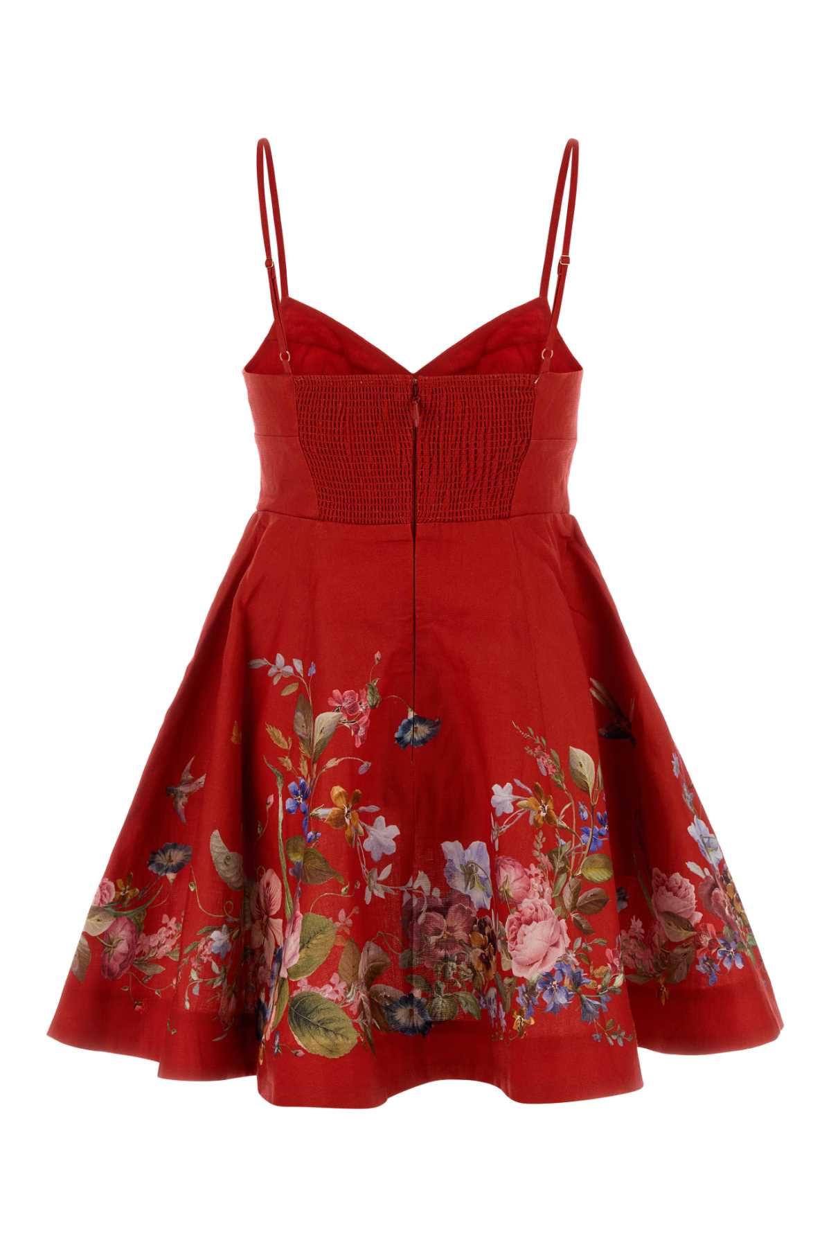 Zimmermann Women Red Linen Patience Mini Dress ZIMMERMANN