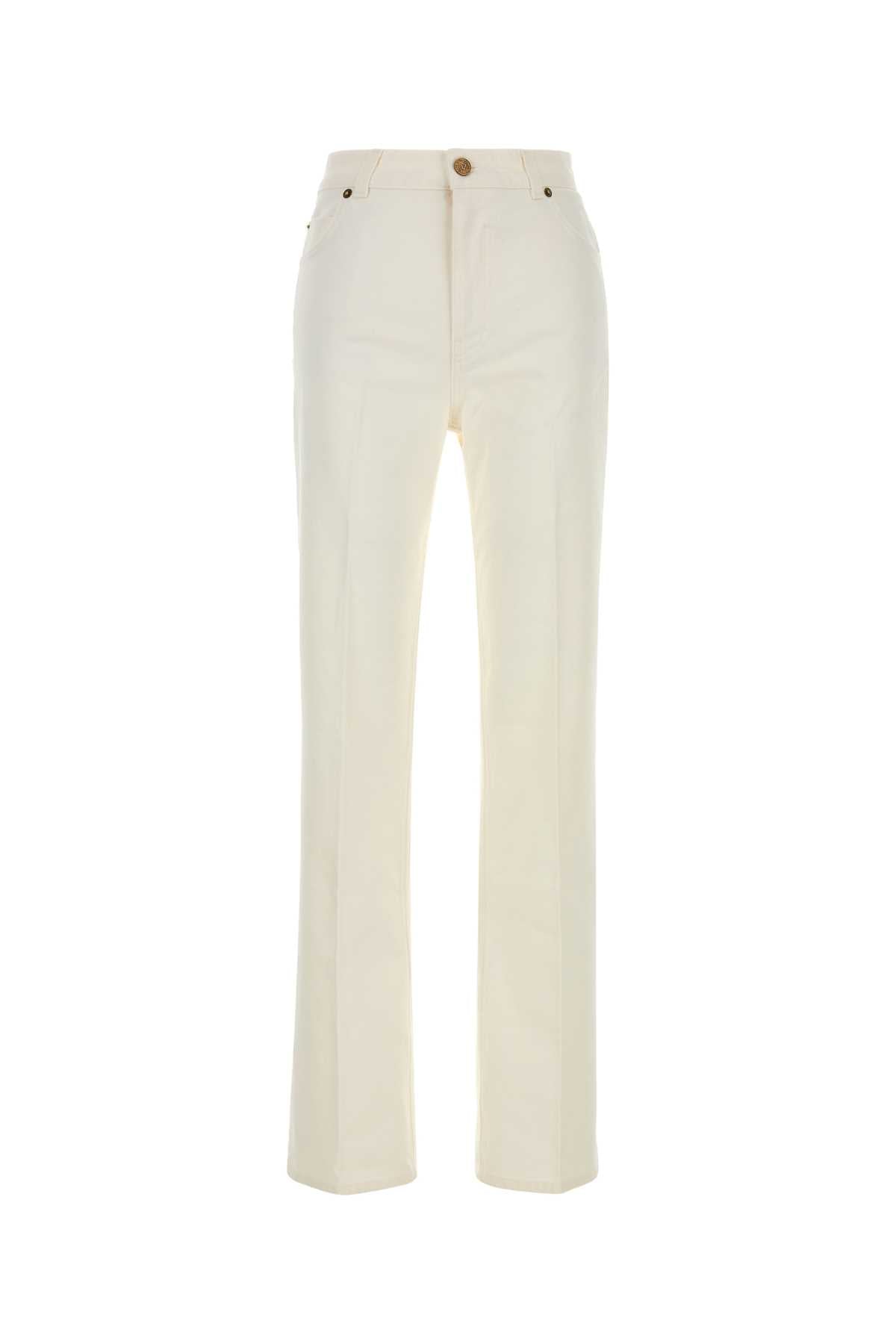 Balmain Women White Denim Jeans BALMAIN