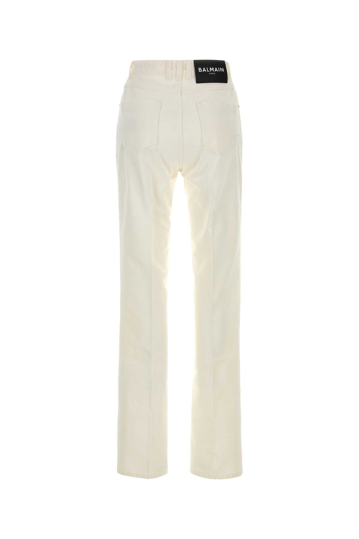 Balmain Women White Denim Jeans BALMAIN