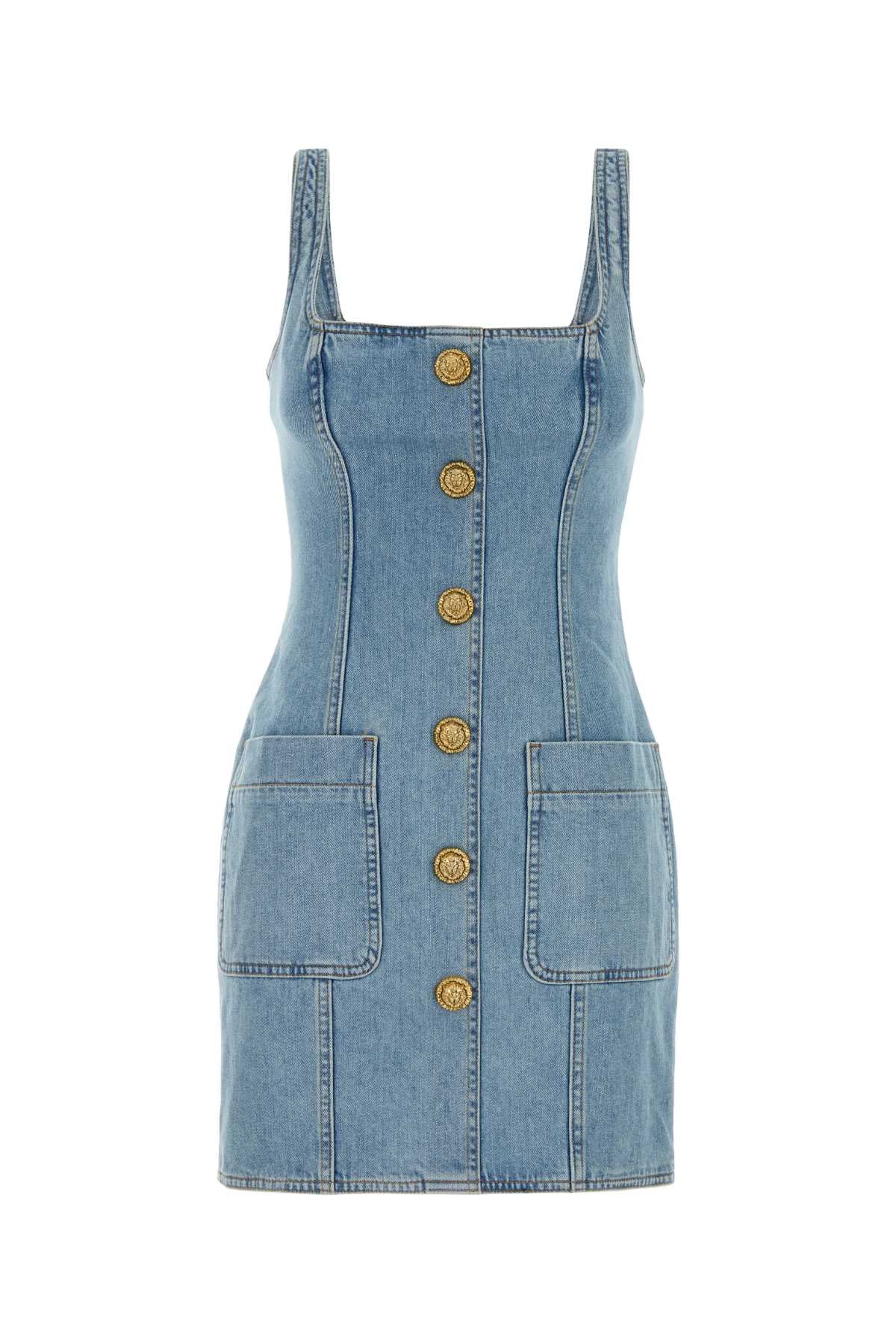 Balmain Women Stretch Denim Dress BALMAIN
