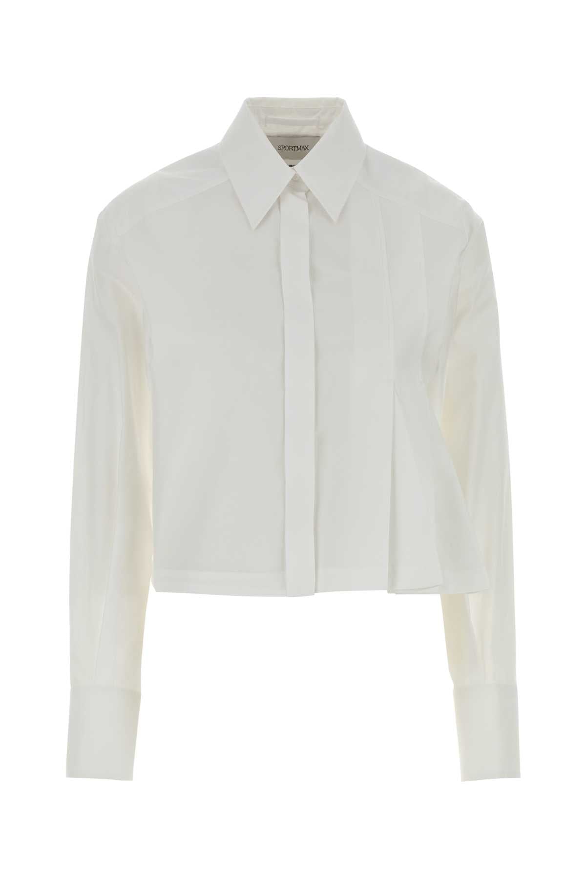 Sportmax Women White Poplin Certo Shirt SPORTMAX