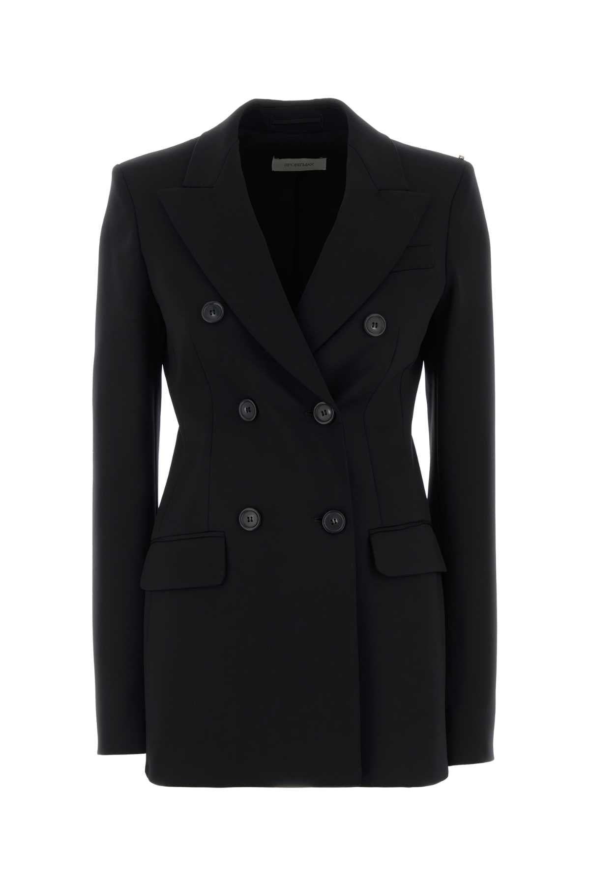 Sportmax Women Black Stretch Jersey Arco Blazer SPORTMAX