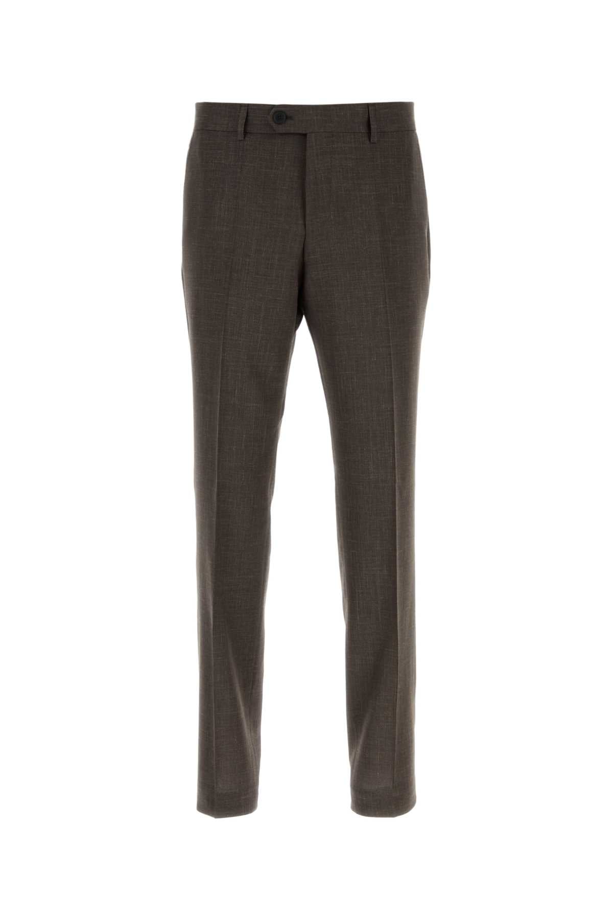 Boss Men Dark Brown Wool Blend Pant BOSS