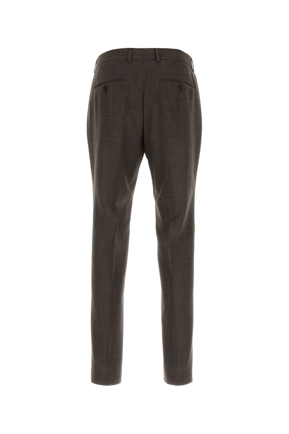 Boss Men Dark Brown Wool Blend Pant BOSS