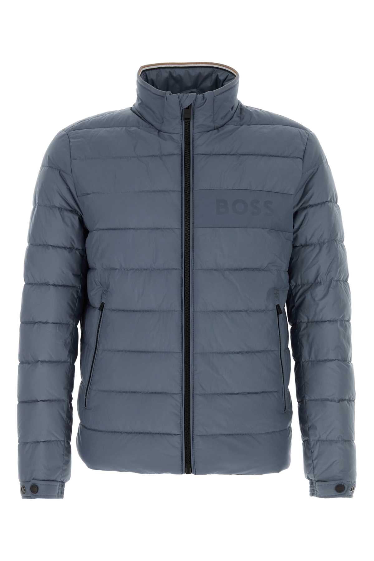 Boss Men Air Force Blue Polyester Padded Jacket BOSS