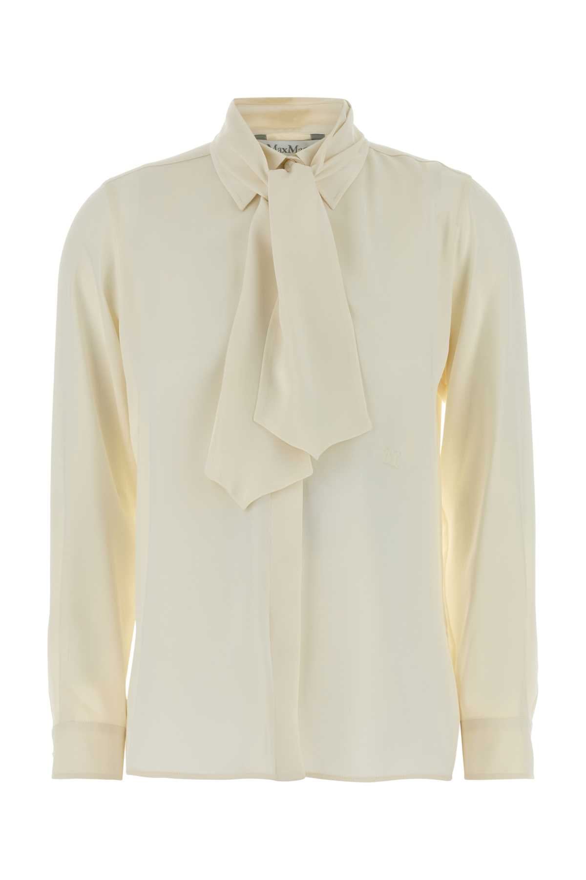 Max Mara Women Ivory Crepe Colmo Shirt MAX MARA