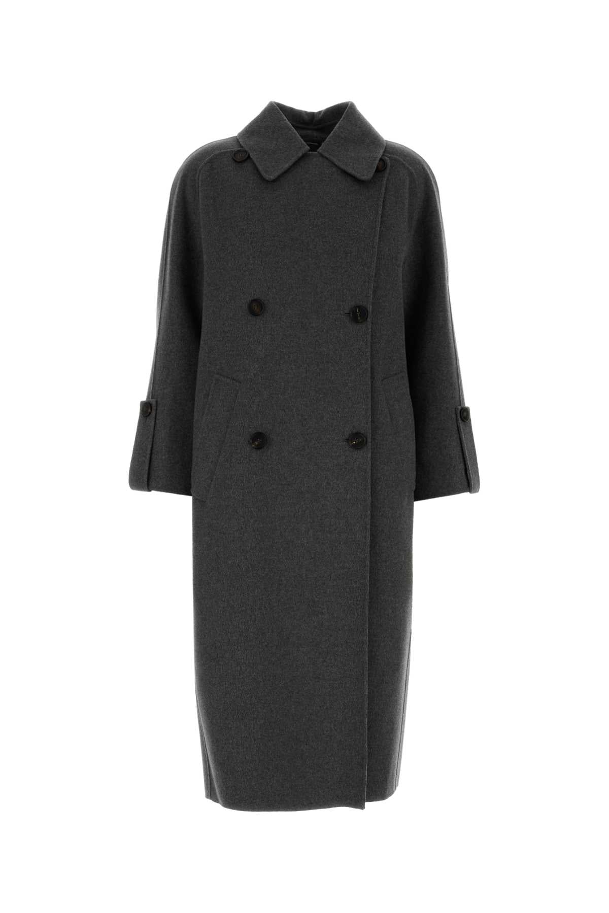 S Maxmara Women Dark Grey Wool Alice Coat S MAX MARA