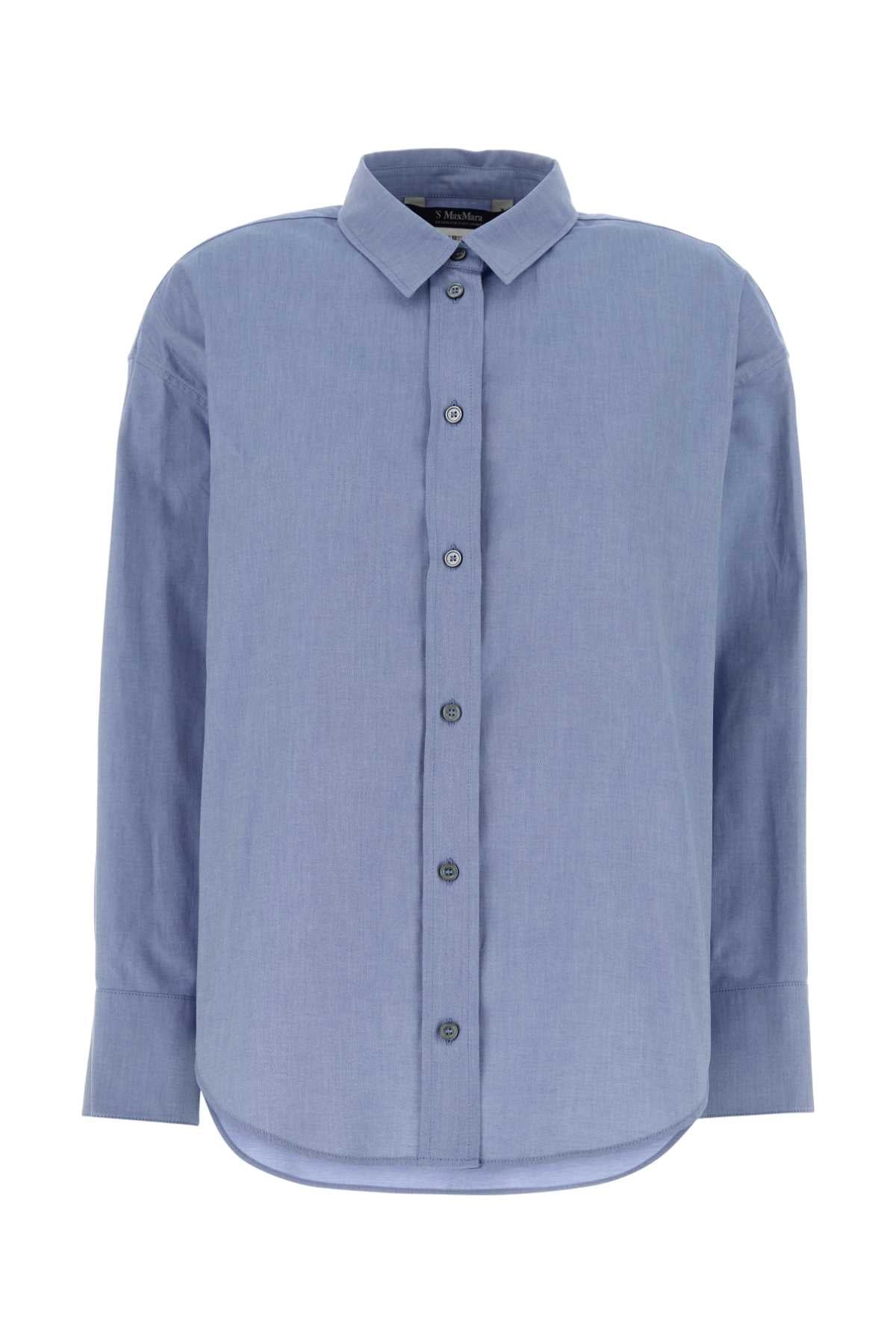 S Maxmara Women Powder Blue Oxford Adele Shirt S MAX MARA