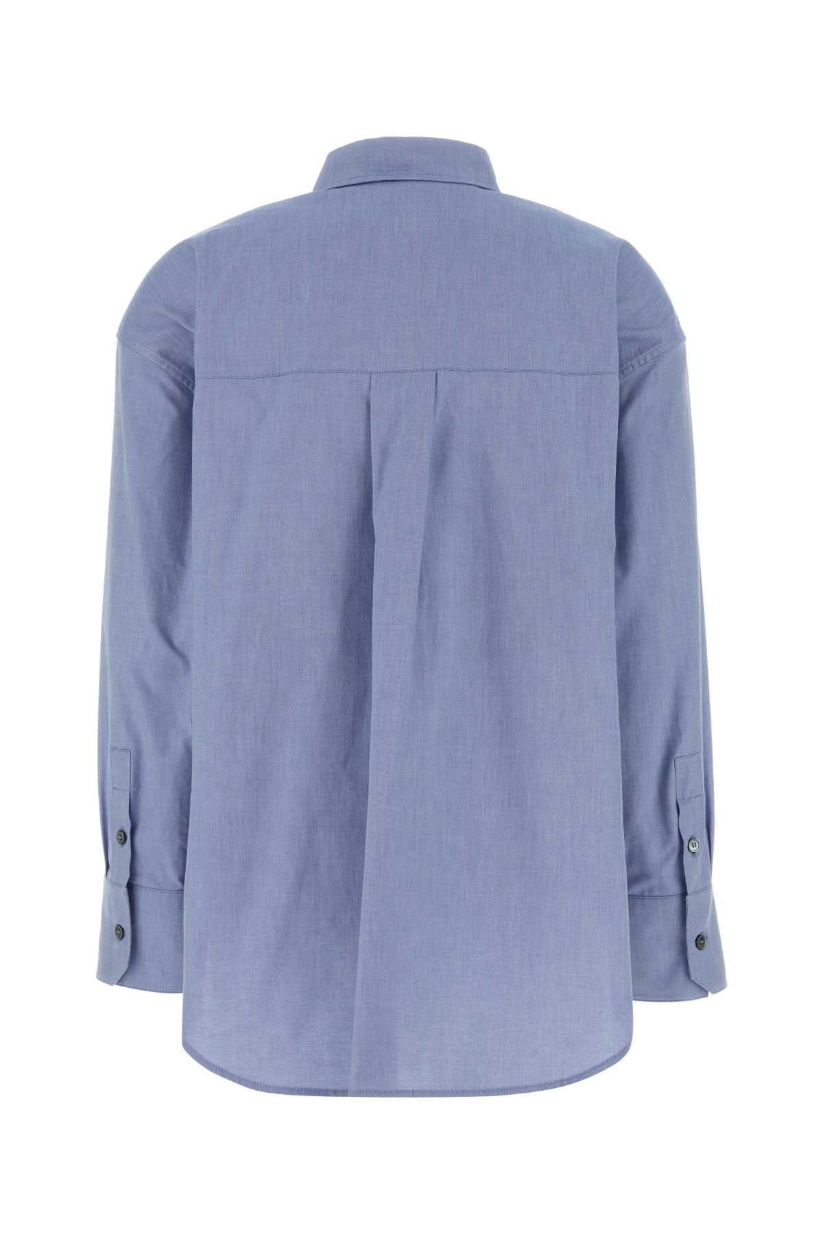 S Maxmara Women Powder Blue Oxford Adele Shirt S MAX MARA