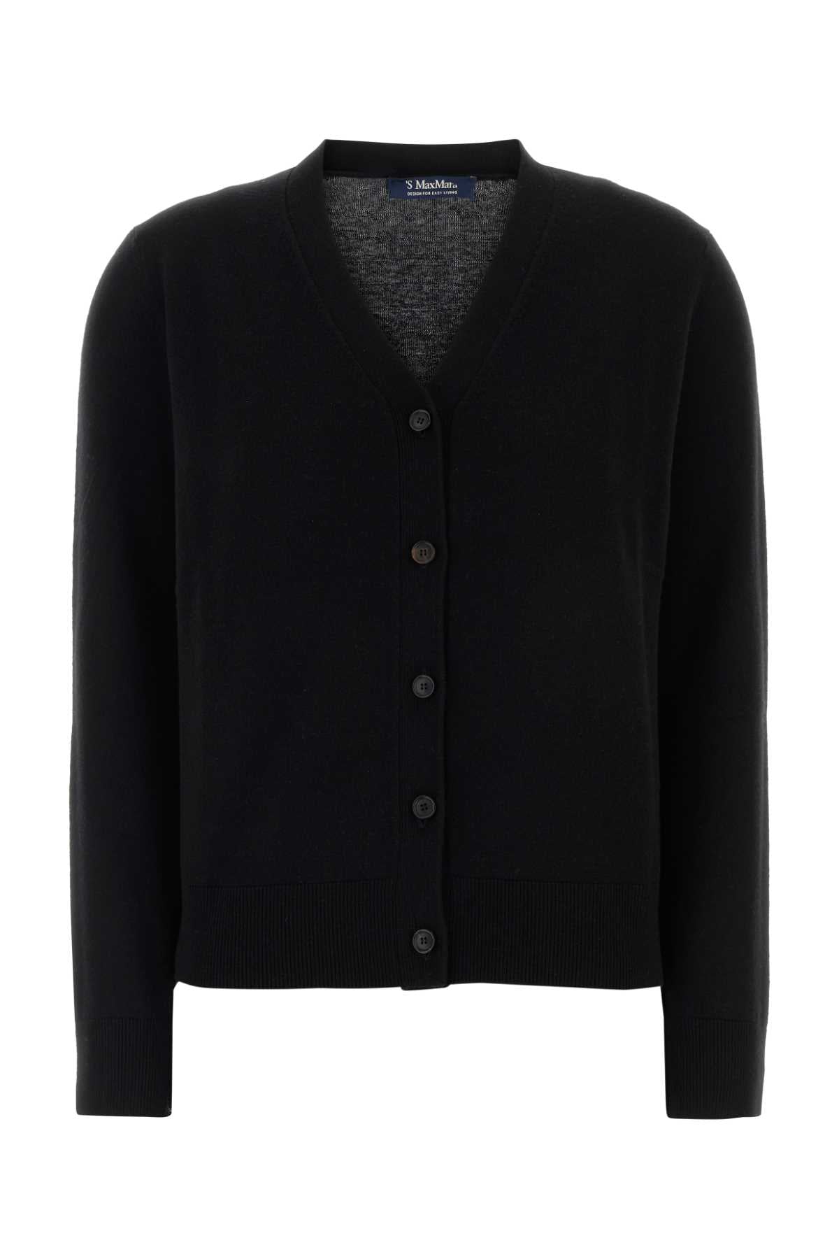 S Maxmara Women Black Wool Ribes Cardigan S MAX MARA