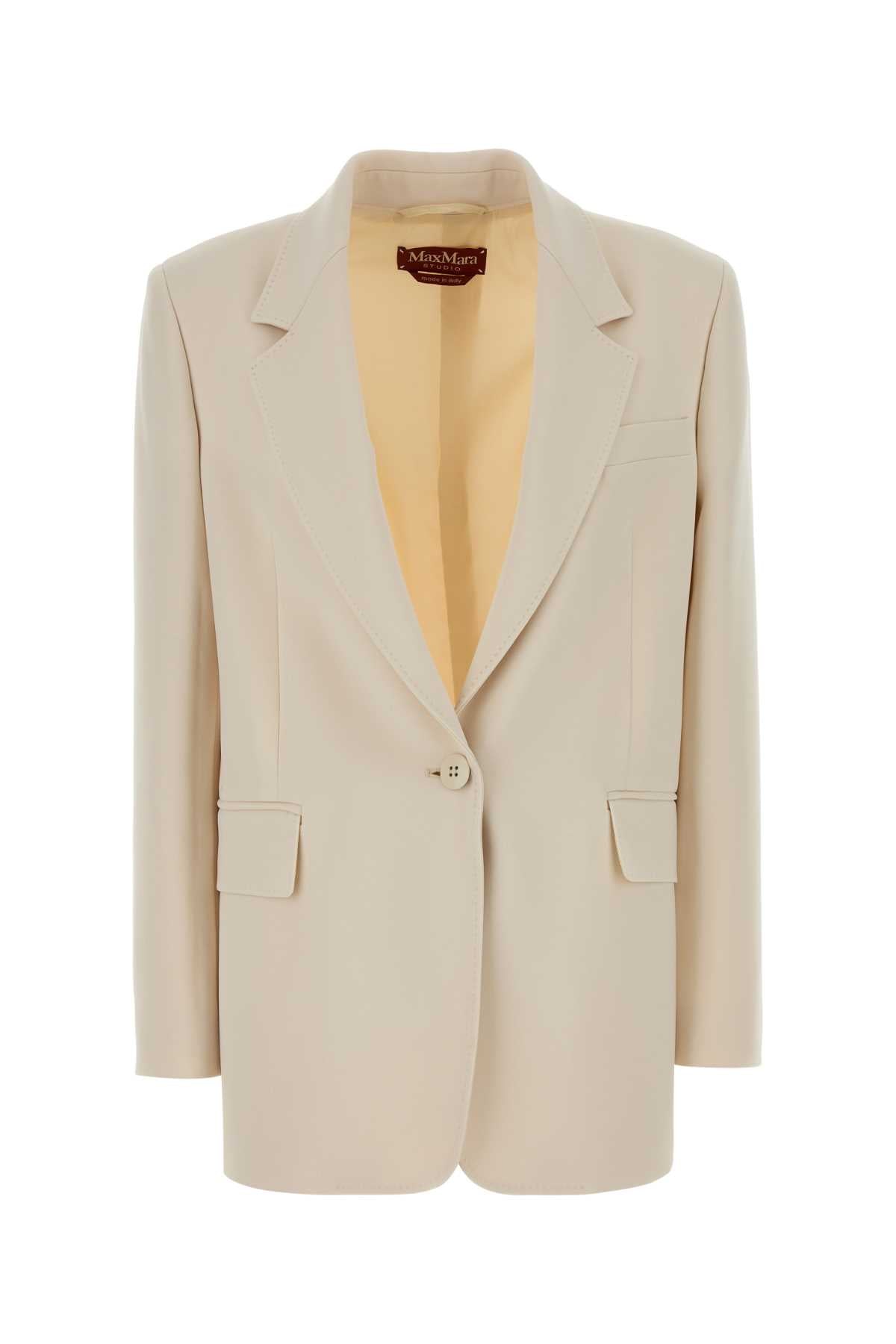 Max Mara Women Cream Crepe Bosco Blazer MAX MARA