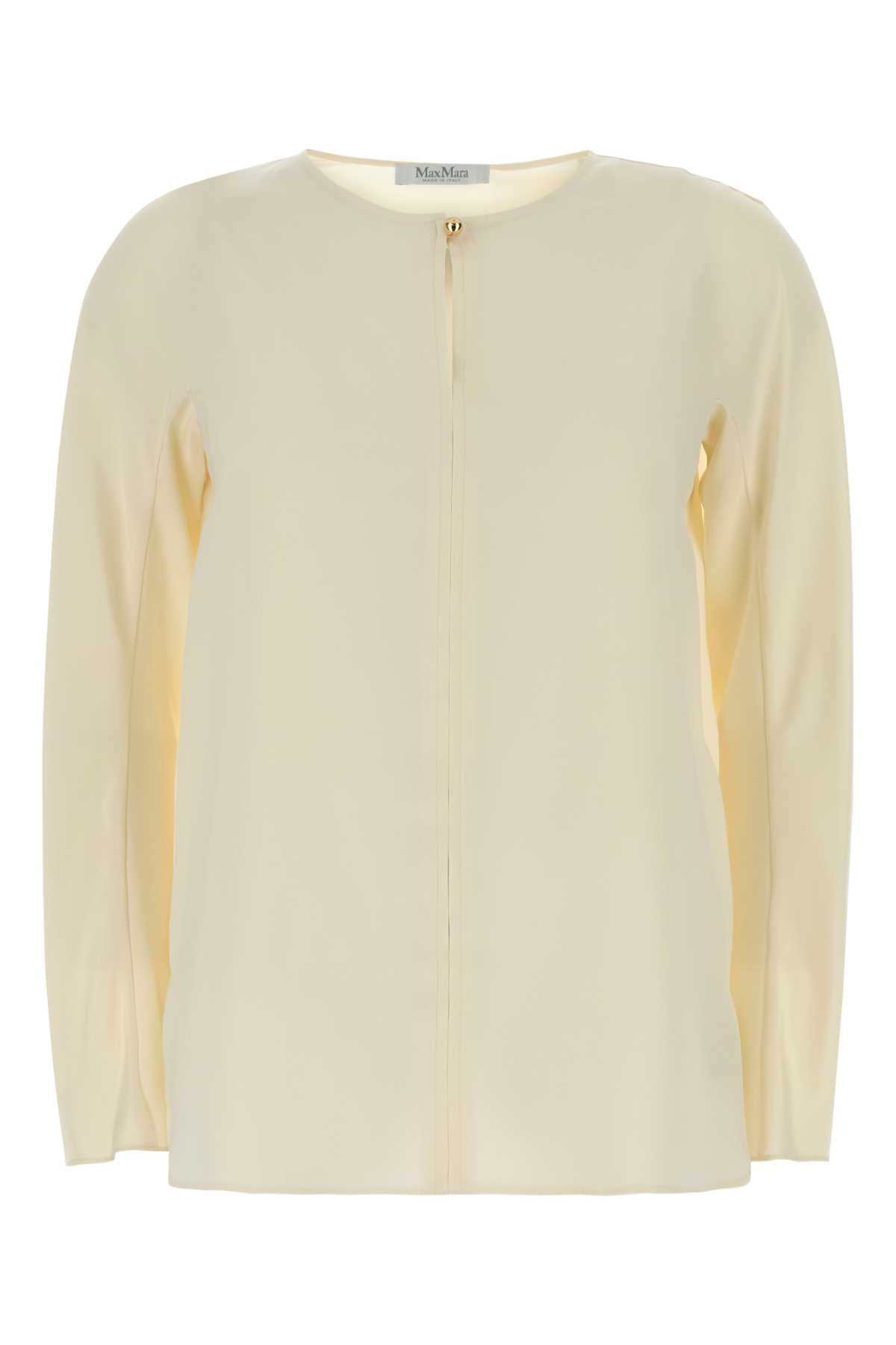 Max Mara Women Ivory Stretch Silk Mitico Blouse MAX MARA