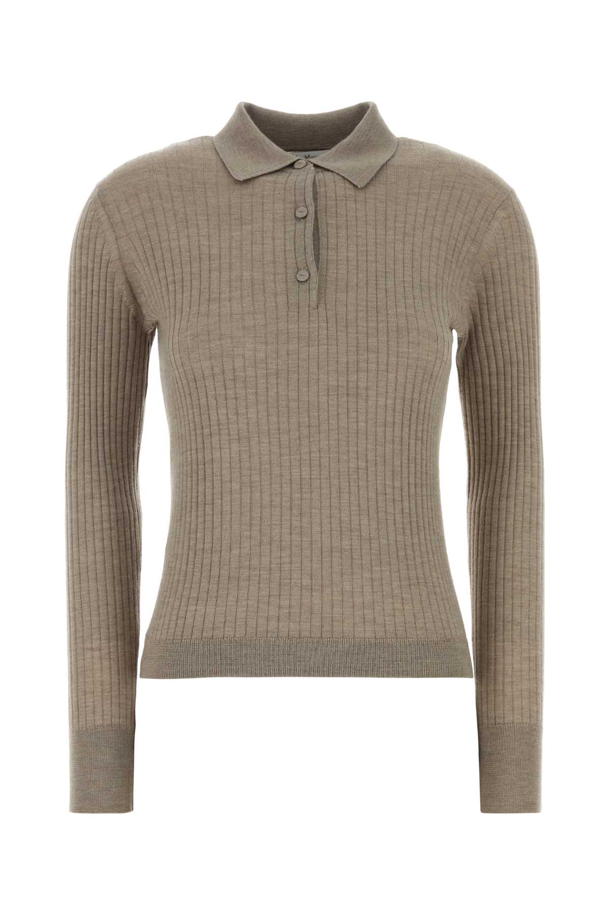 Max Mara Women Dove Grey Cashmere Blend Gitano Polo Shirt MAX MARA