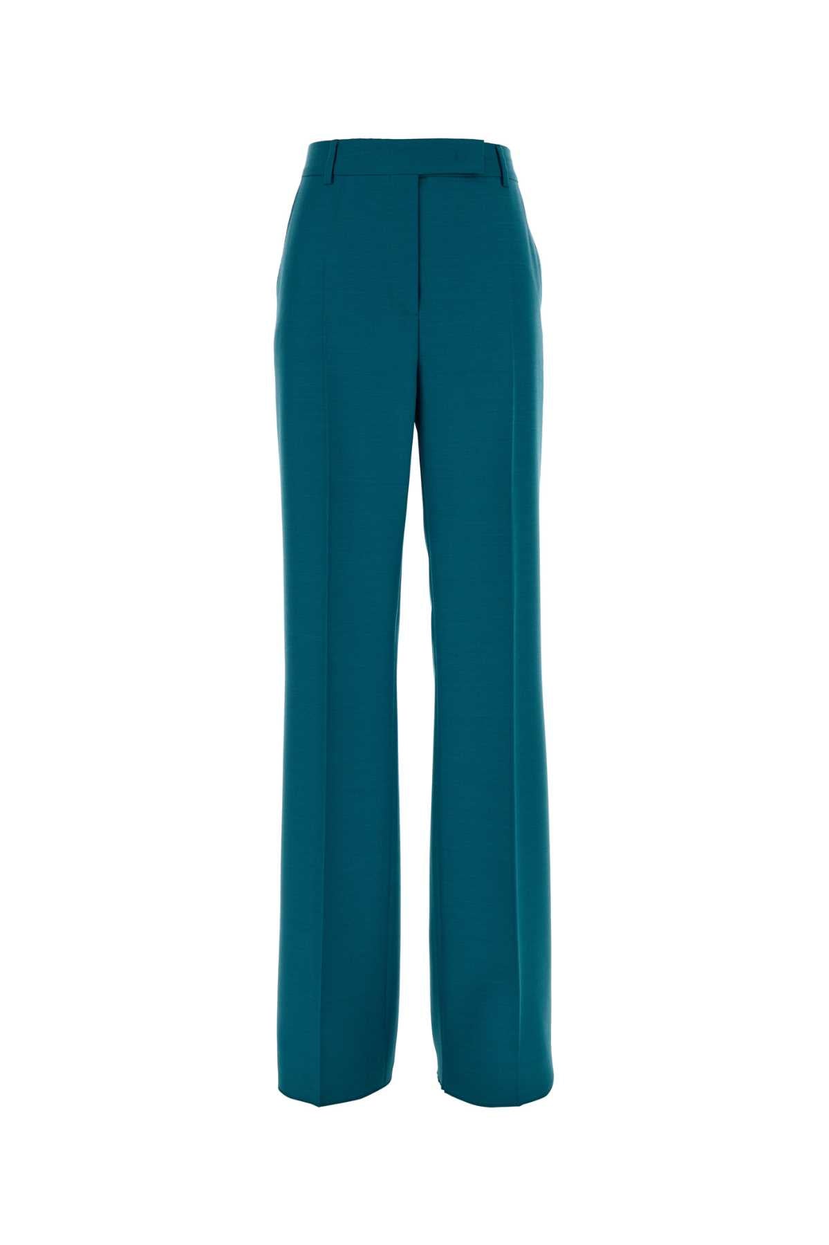 Max Mara Women Petrol Blue Wool Blend Talco Pant MAX MARA